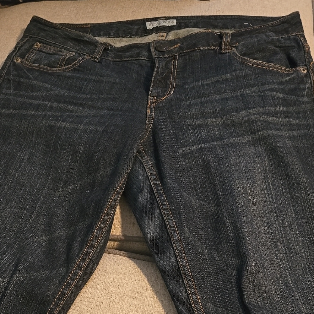 Flare womens dark blue jeans